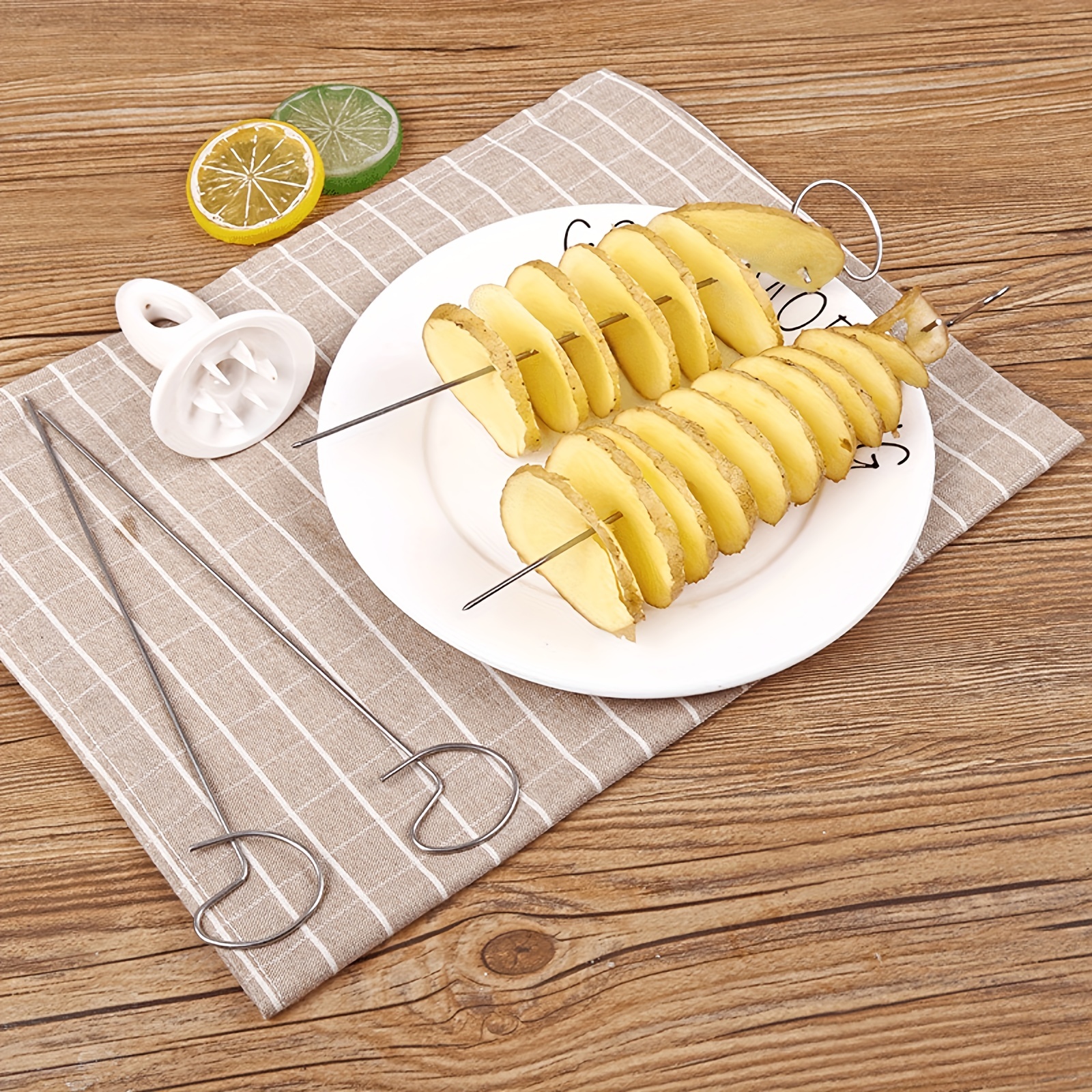 Stainless Steel Potato Slicer Set: Create Delicious Spiral - Temu