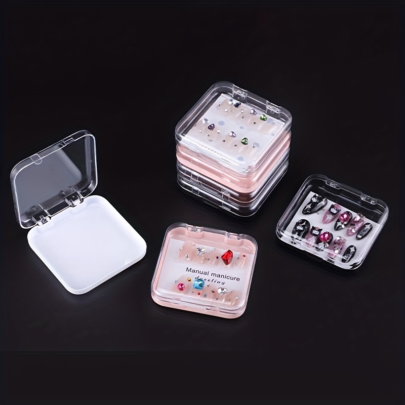 10Pcs Press on Nail Storage Box Acrylic Nail Storage Box Transparent Small