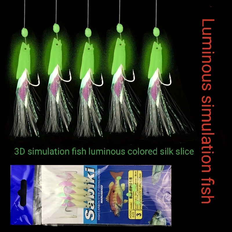 5pcs Luminous Squid bait String Fishhook, Fishing Tackle Supplies
