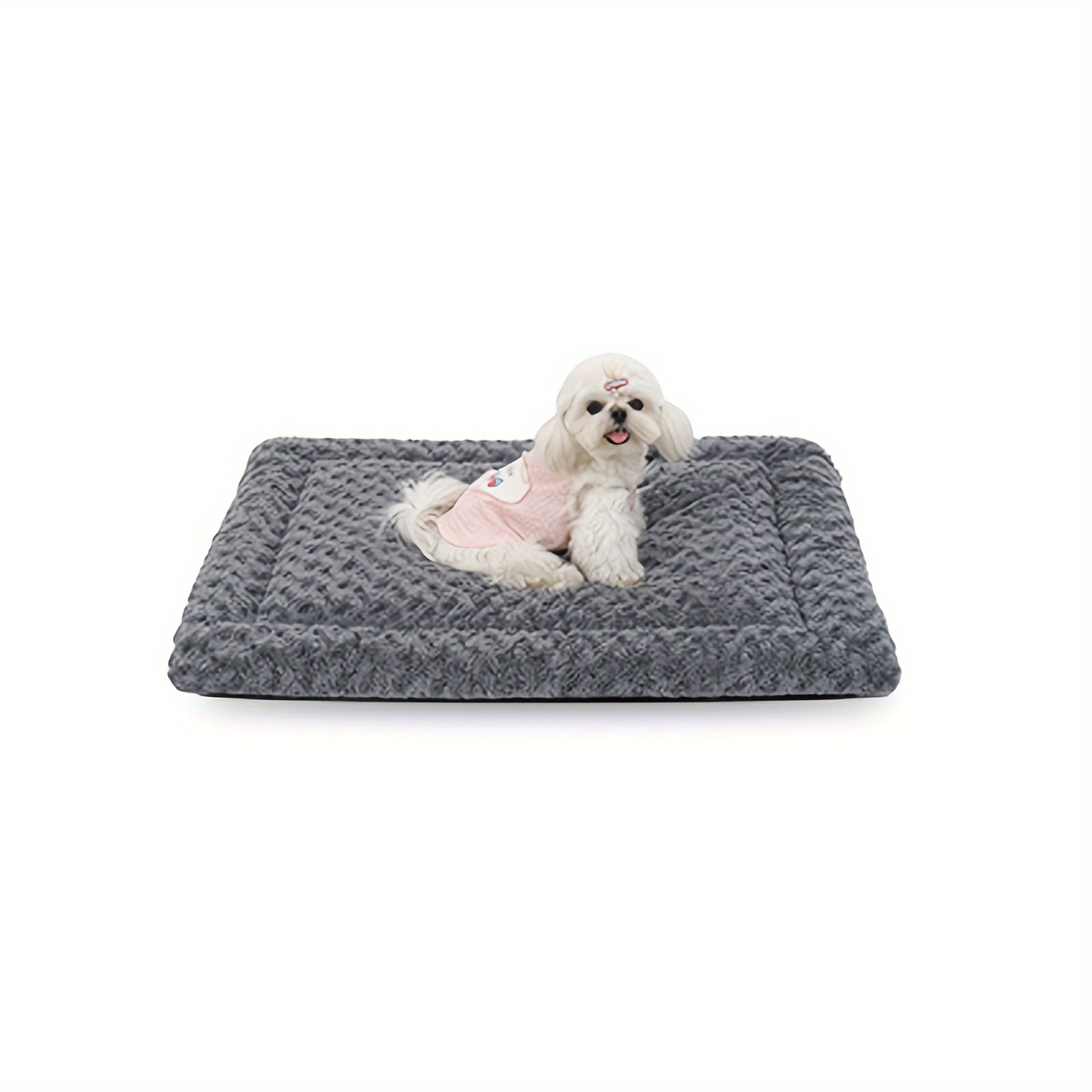 Washable Dog Bed Mat Reversible Dog Crate Pad Soft Fluffy Pet