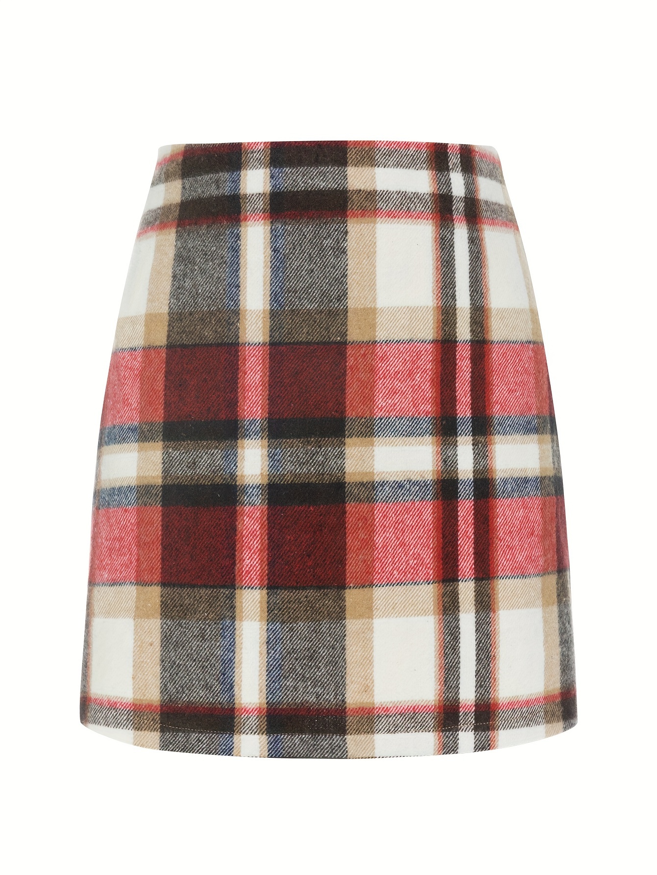 Navy Plaid Skirt - Plaid Print Mini Skirt - Flannel A-Line Skirt