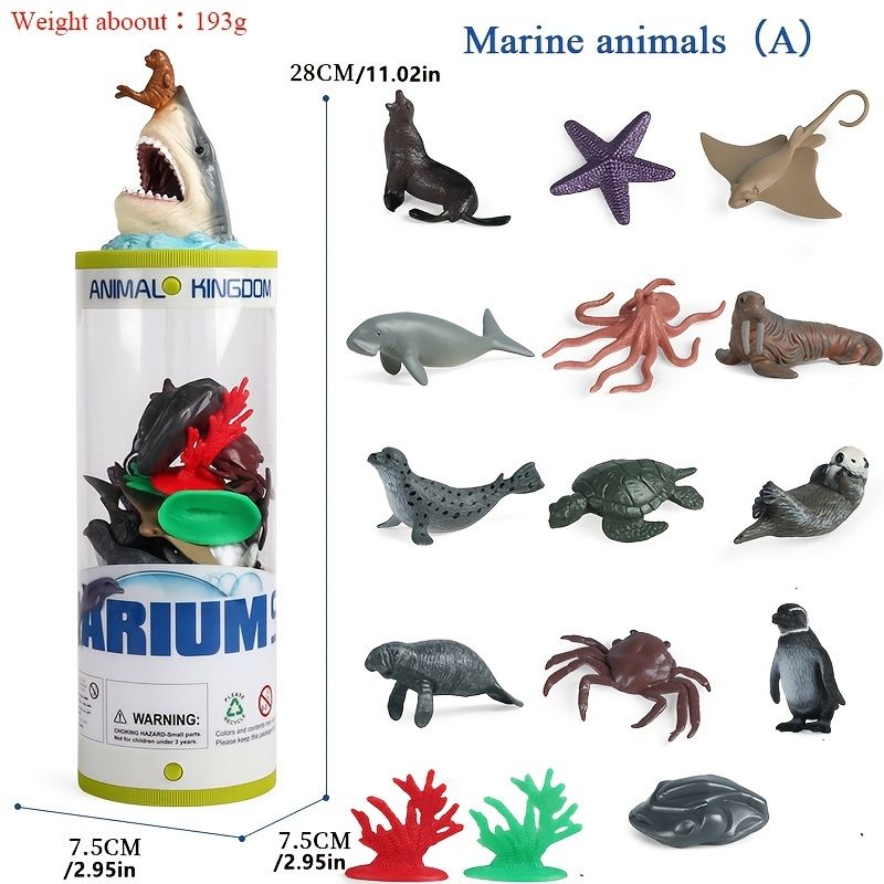 Simulation Animals Wild Sea Life Animals Marine Organism Farm Scenes Action  Figure Model Pvc Miniature Educational Kids Toy Frog Insect Figurines  Miniature Cake Toppers Kid | High-quality & Affordable | Temu