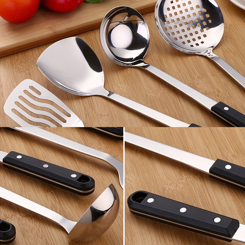 Stainless Steel Serving Spoon Set With Slotted Spoon, Serving Spoon, And  Perforated Spoon Soup Ladle, Kitchen Cooking Serving Utensils Set, Kitchen  Tools, Kitchen Supplies, Kitchen Gadgets - Temu
