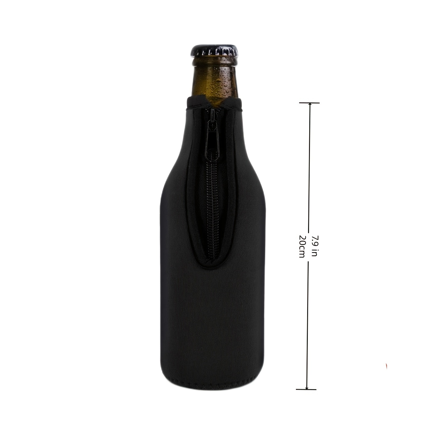 4 Pcs Beer Bottle Insulator Sleeve Different Color. Zip-up Bottle Jackets.  Keeps Beer Cold and Hands Warm. Classic Extra Thick Neoprene with Stitched