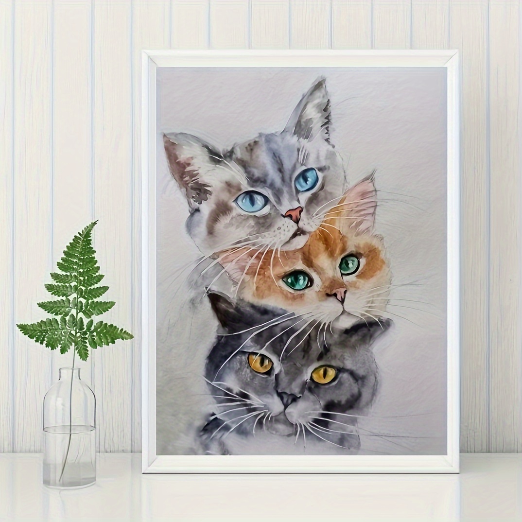Cat Sweet Cute Diy Diamond Painting Kit Cartoon Handmade - Temu