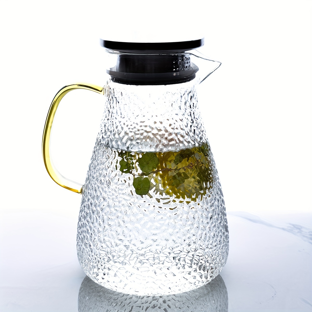 Glass Pitcher With Lid Heat Resistant Heavy Duty Water - Temu