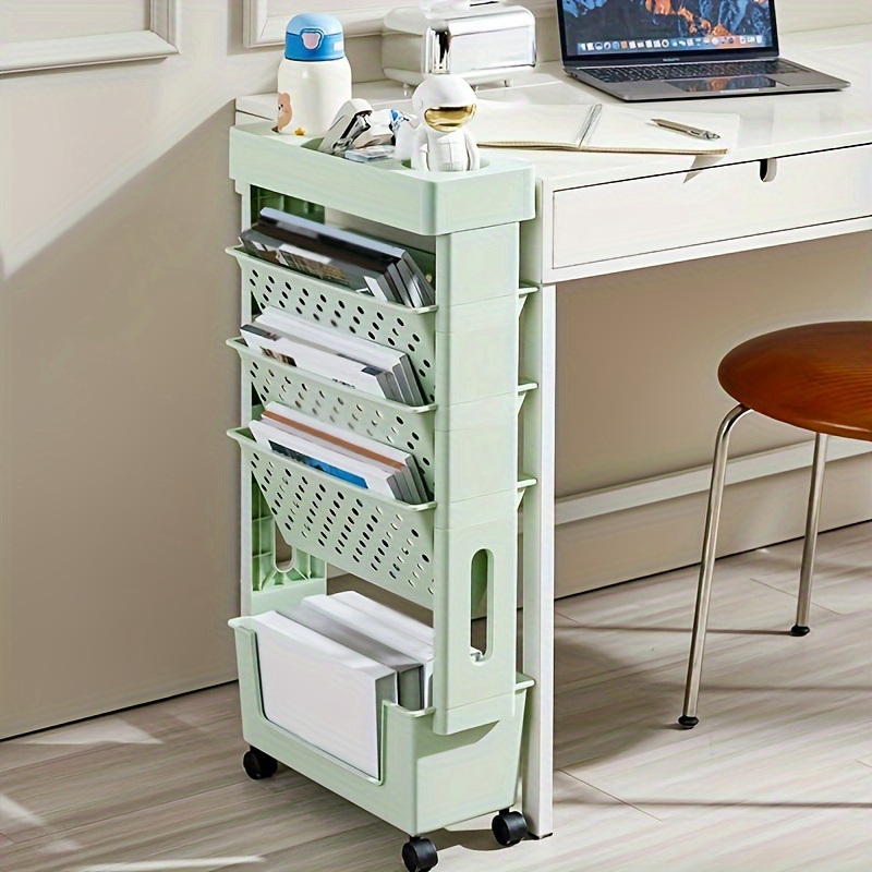 Estante organizador de escritorio de oficina – Estantería de escritorio  pequeña de 2 niveles, estantería de escritorio para escritorio de  computadora