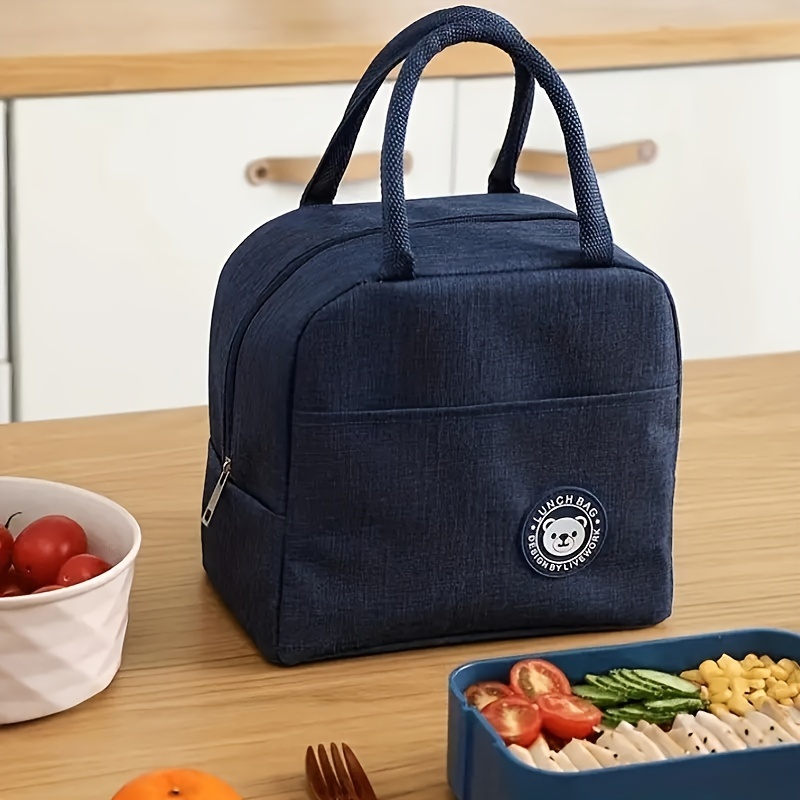 1pc Portable Large Capacity Insulated Lunch Bag For Travel