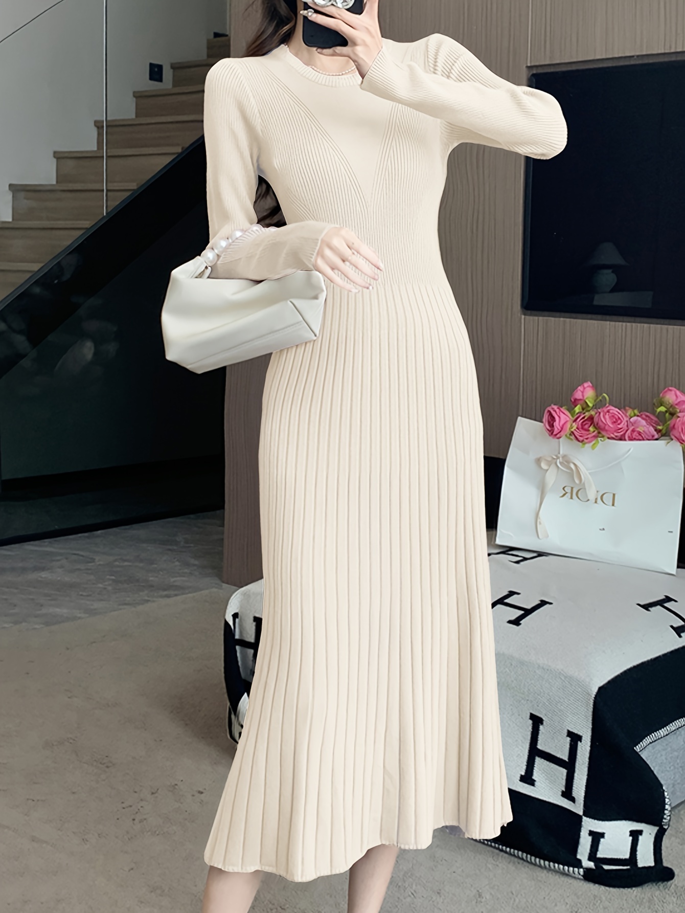 womens pullover dress flared hem fashionable waist cinching - Temu South  Africa