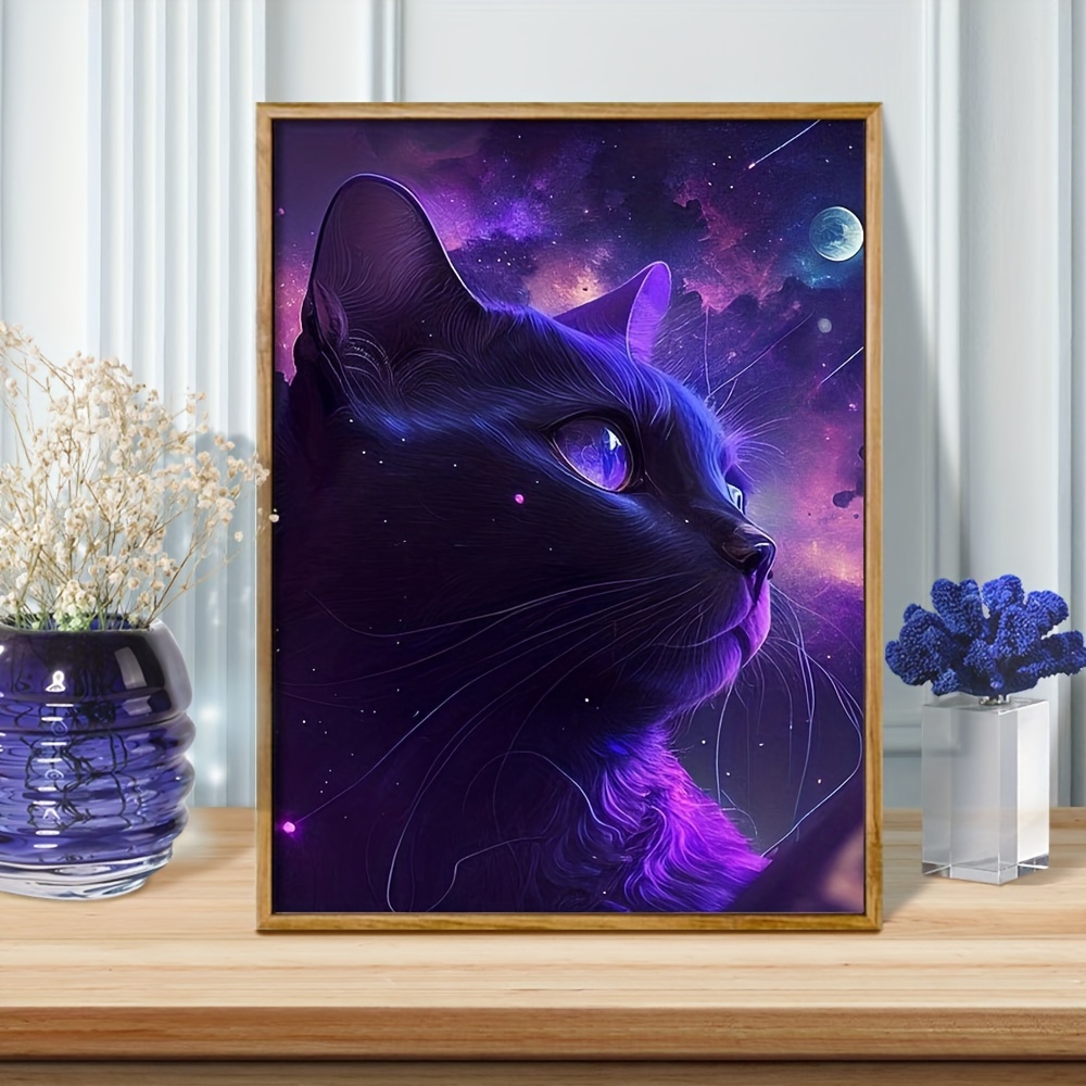 5d Diy Artificial Diamond Painting Cat Diamond Painting - Temu