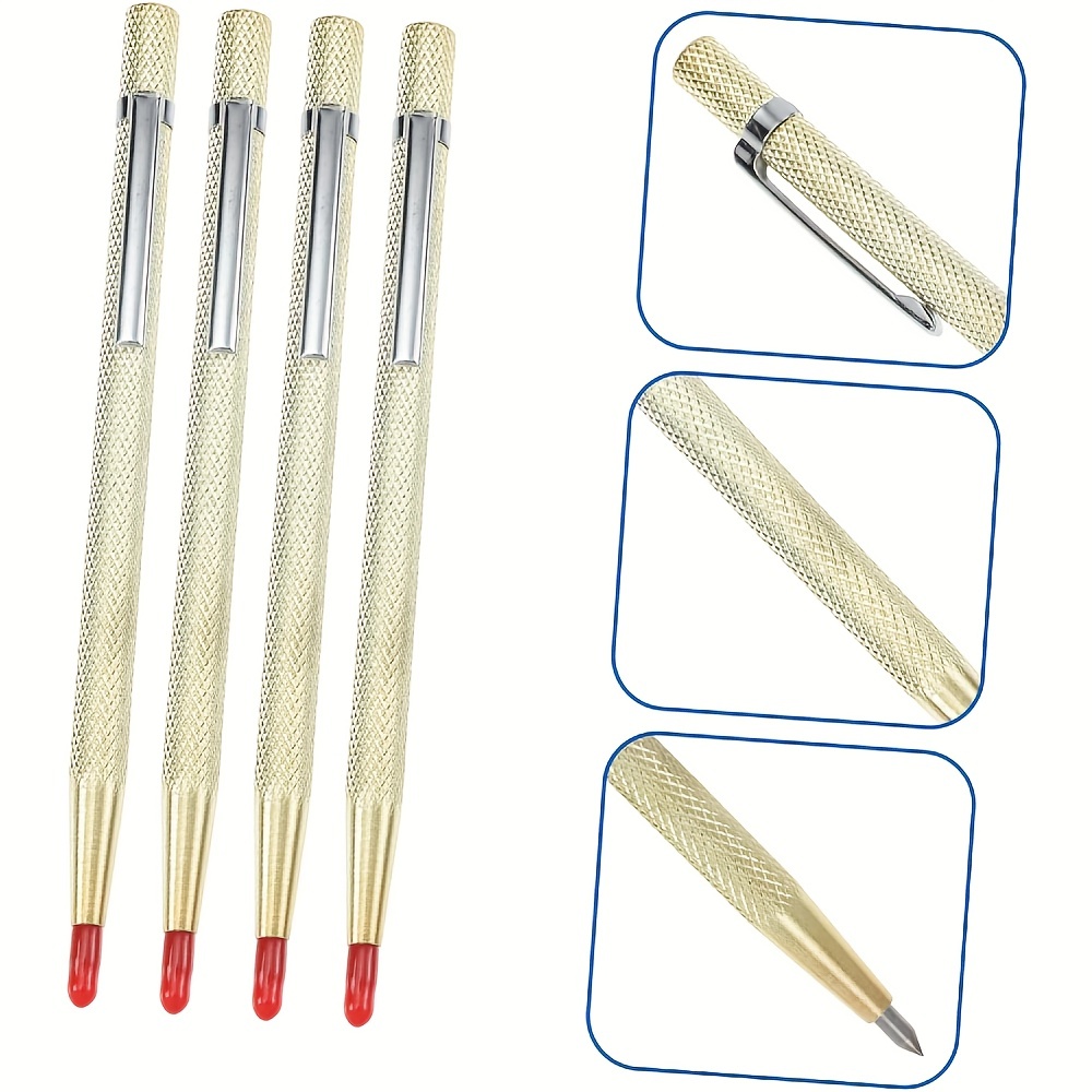 2Pcs Tungsten Carbide Tip Scriber With 12 Replacement Marking Tip,  Aluminium Magnet Carbide Scribe Tool Etching Pen With Clip, Metal Engraving  Pen for