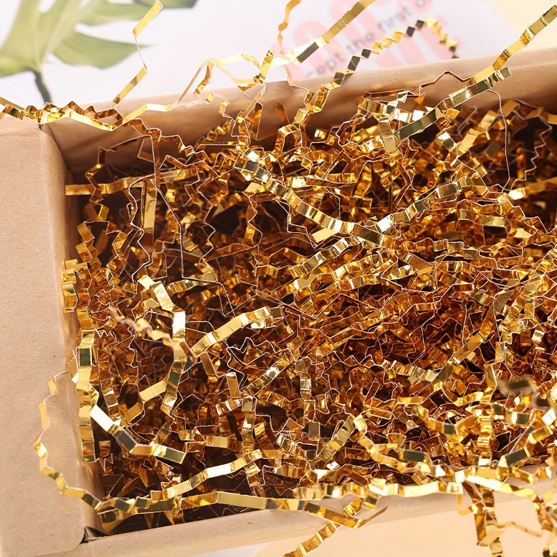 Relleno de papel triturado de 1 libra, papel triturado de hierba de rafia  para envolver regalos y rellenar cajas de regalo (naranja)