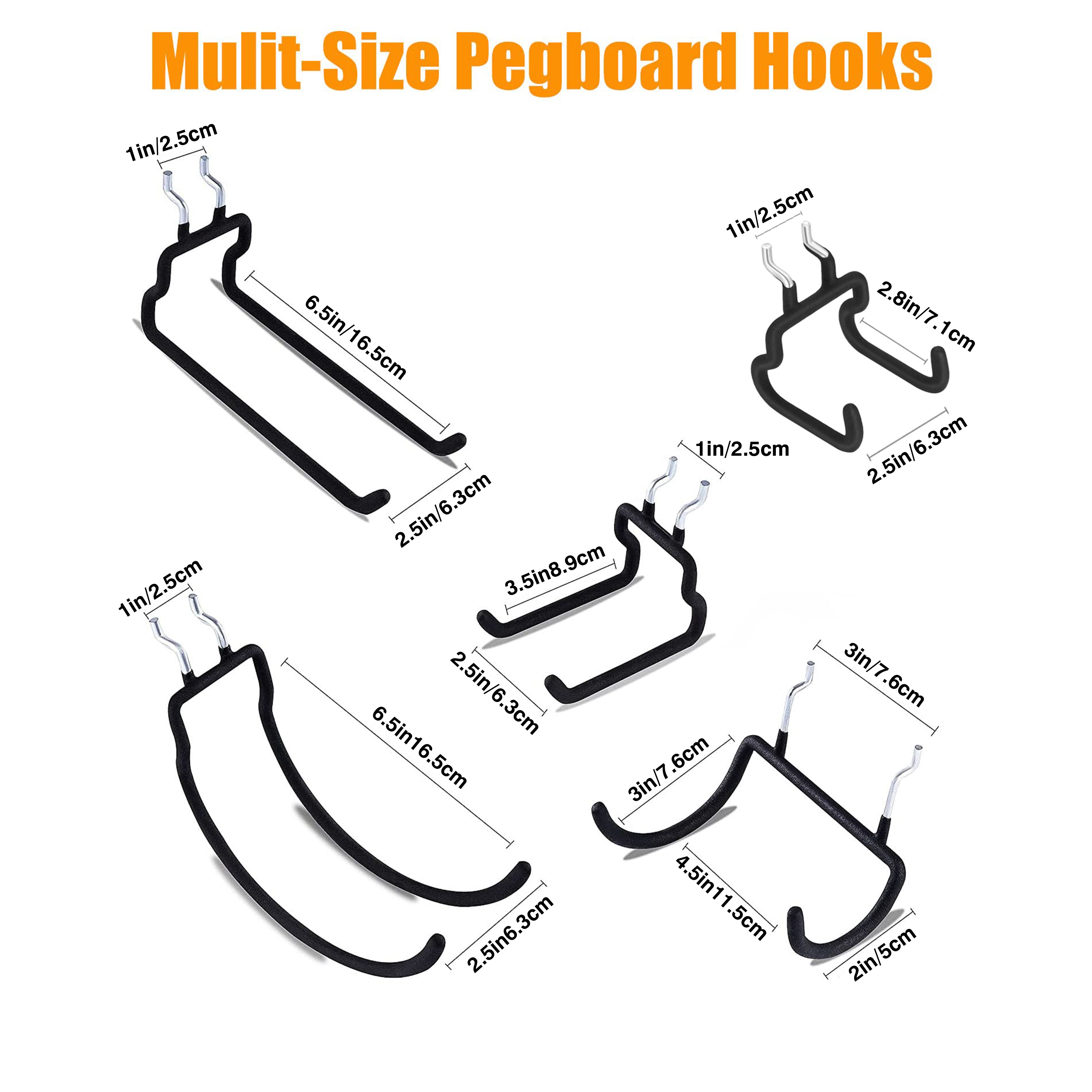 NAMOARLY 114pcs Nail Board Hook Tools Hooks Peg Board Pegboard Baskets  Pegboard Bins Nail and Screw Organizers and Storage Pegboard Tool Organizer