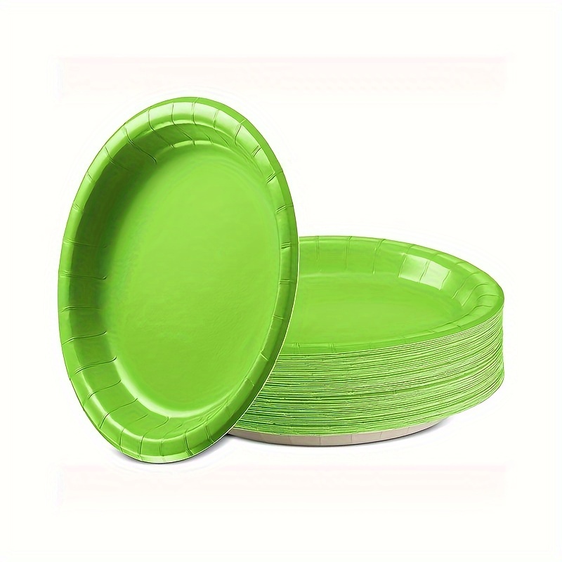 Disposable Plastic Plates Kiwi, 7 Inches Plastic Dessert Plates