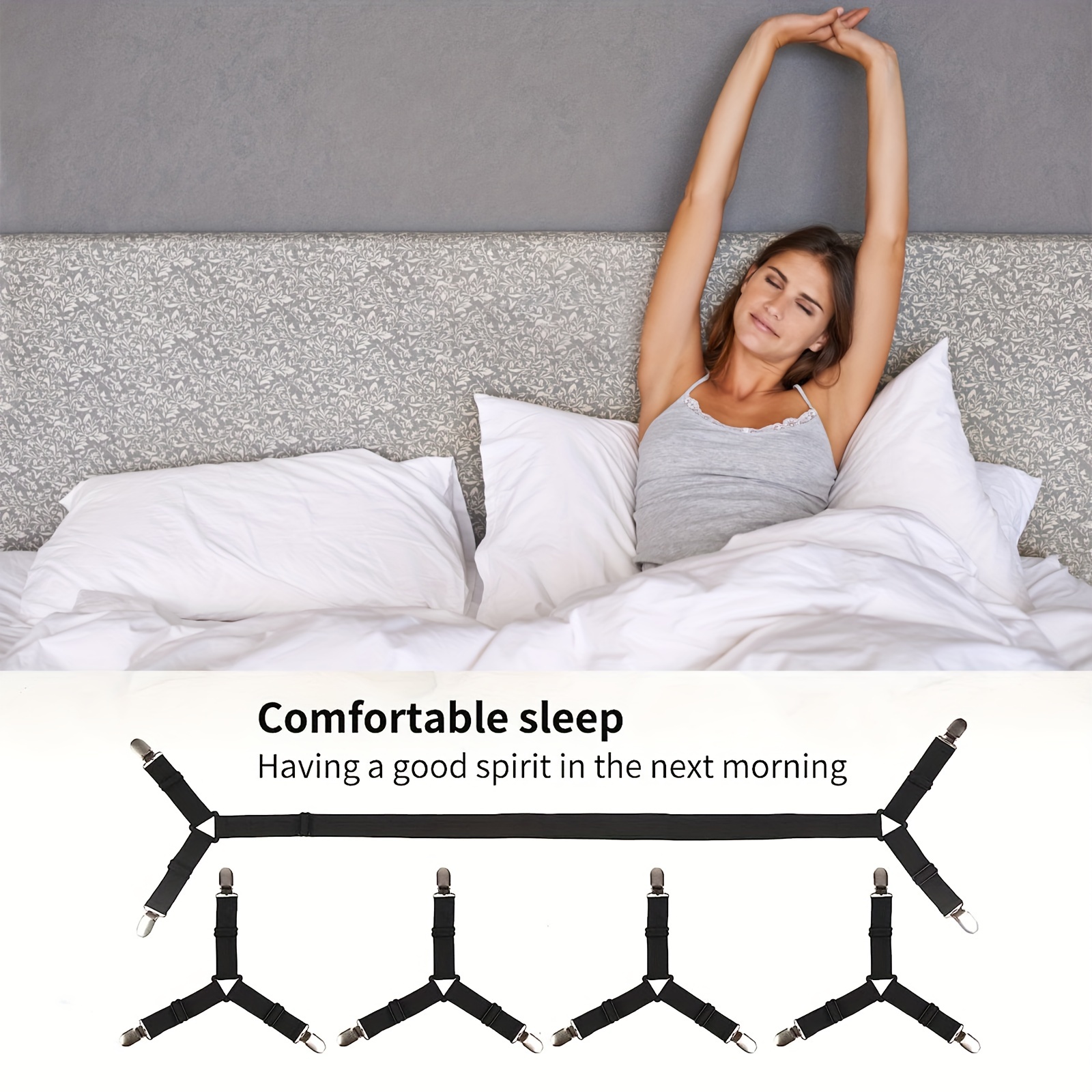 Bed Sheet Straps: Keep Your Sheets Secure With Adjustable - Temu