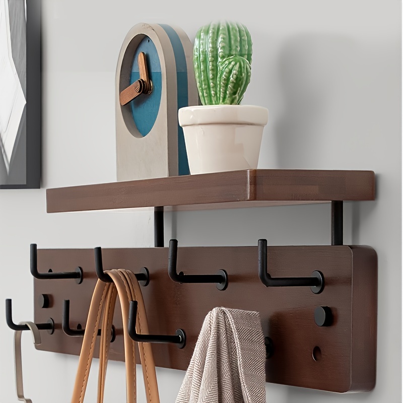 Coat Rack Shelf, Wall Coat Rack with Shelf, Wall Shelf with Hooks