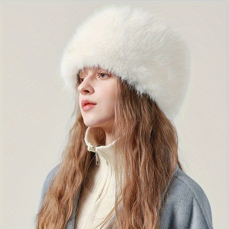 Solid Color Faux Fur Cossack Hats Lightweight Thick Warm - Temu