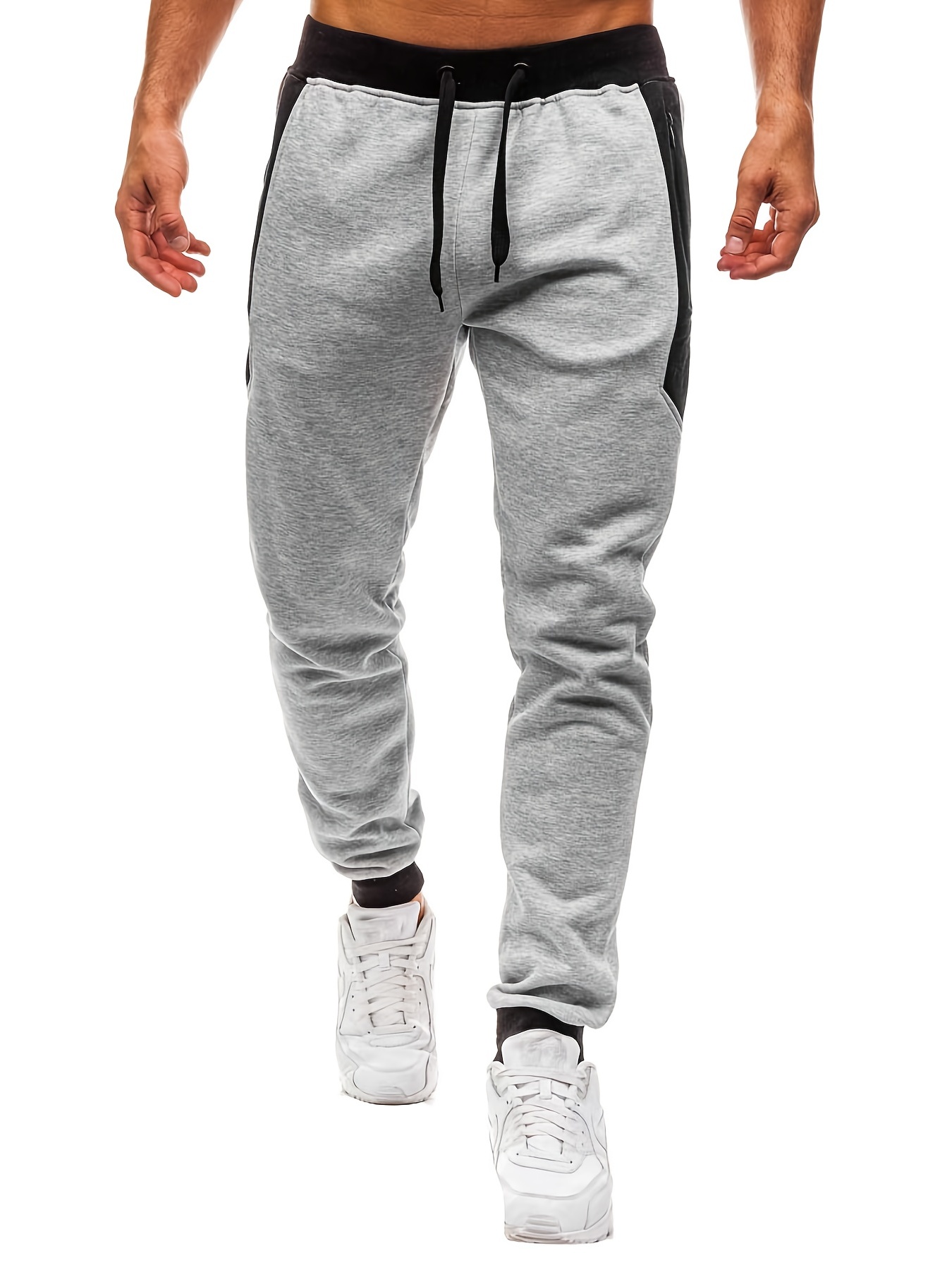 Zipper Pocket Joggers Men's Casual Loose Fit Slightly - Temu