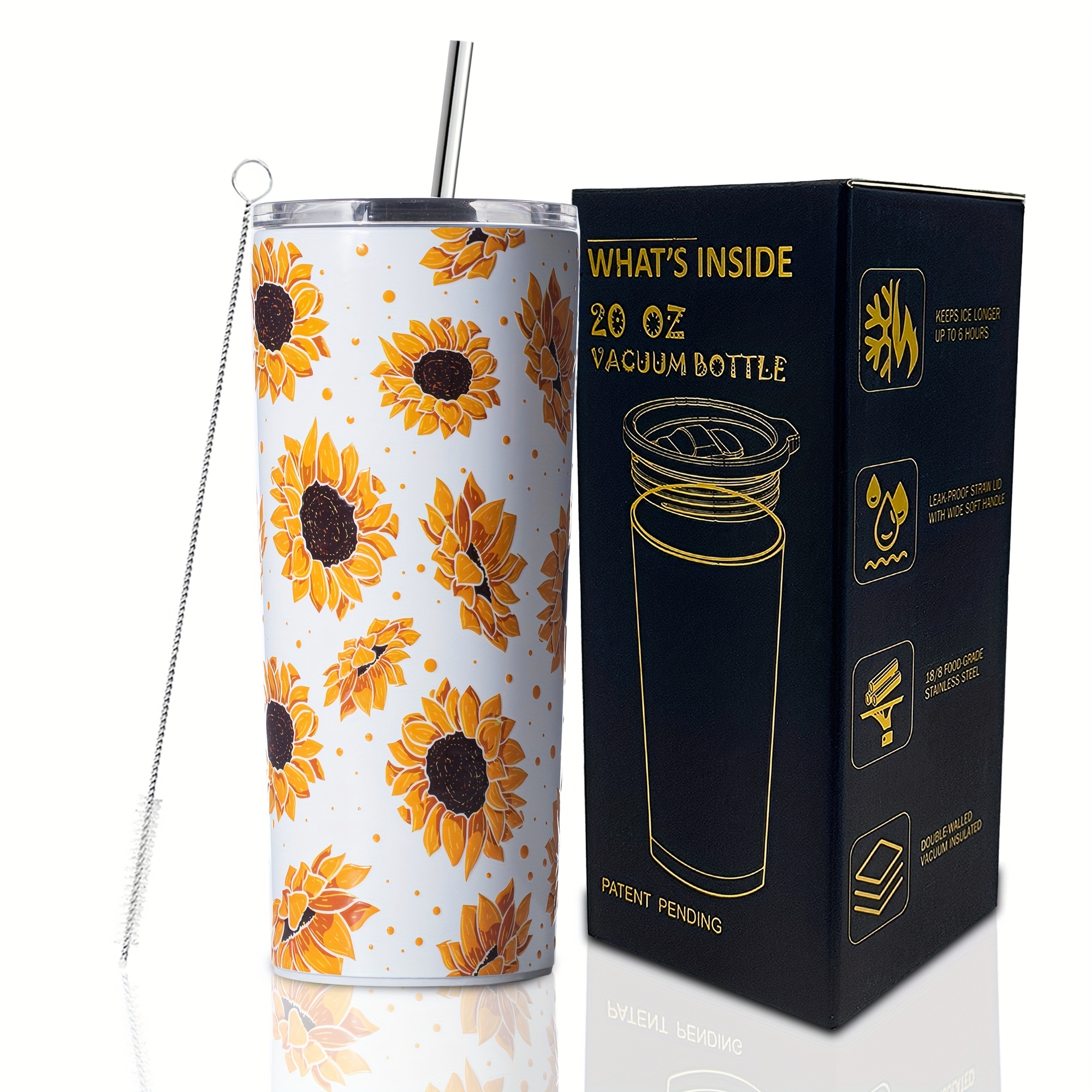 Personalised Double Walled Stainless Steel Tumbler With Straw and