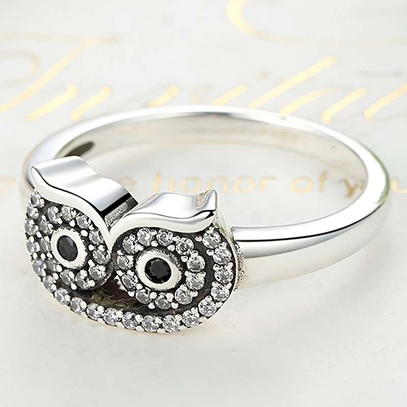 Cute owl crystal deals ring