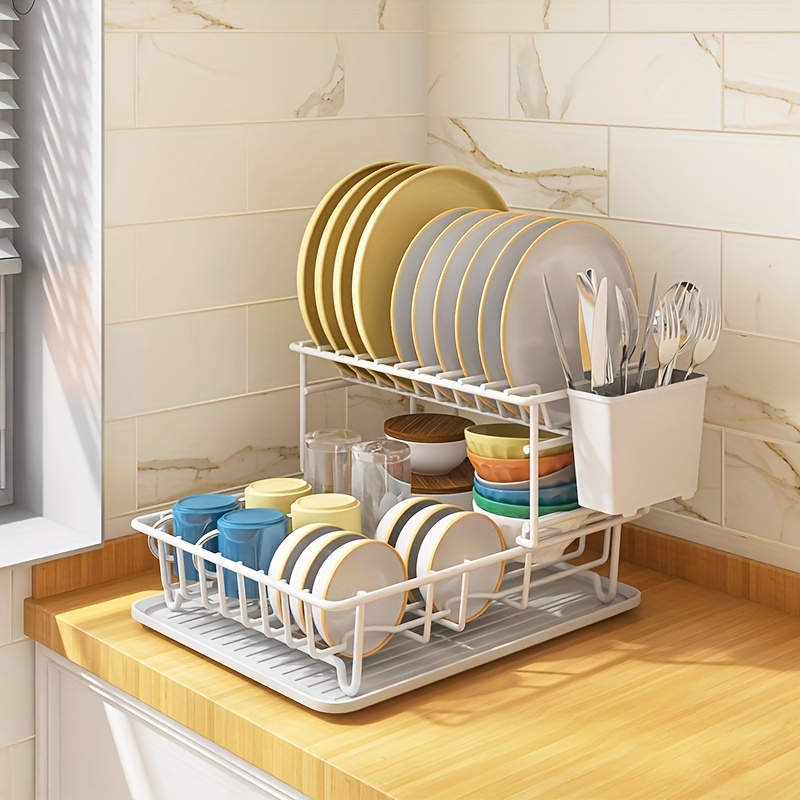Dish Drying Rack- Space-Saving Dish Racks for Kitchen Counter, Stainless  Steel Drying Rack for Dishes, Knives, Spoons, Forks
