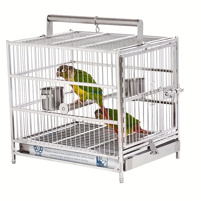 1pc Cage À Oiseaux Perroquet En Acier Inoxydable Cage - Temu France