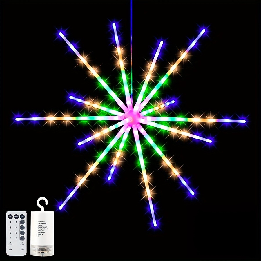 Firework Lights, Led Starburst Lights Hanging Fairy Lights Battery Operated  8 Modes With Remote Control For Garden Tent Christmas Party Decor - Temu