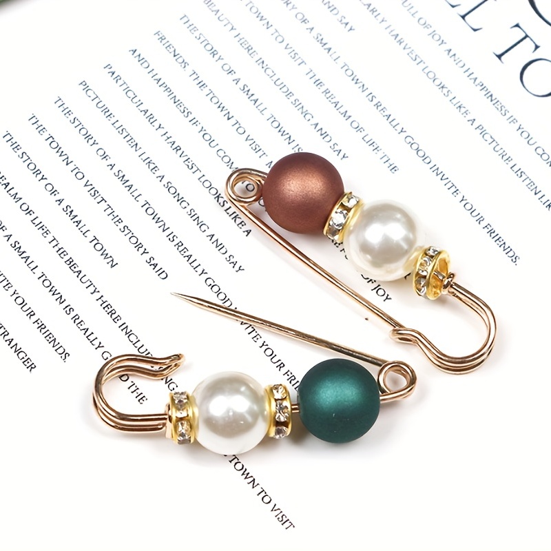 Colorful Pearl Brooches Safety Pins For Diy - Temu