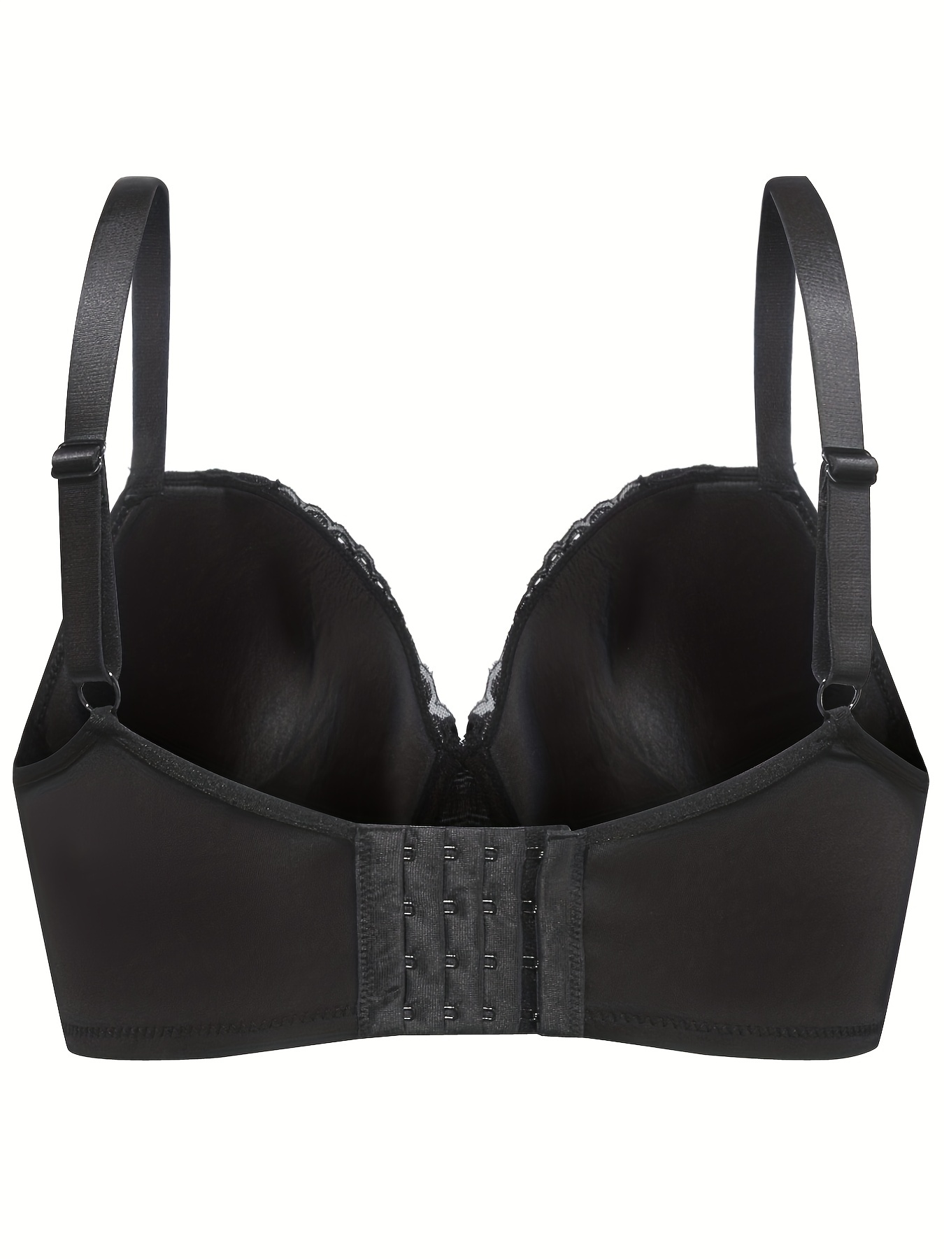 Women's Stunning Push-up Bra With Lace In Black Size 44dd 