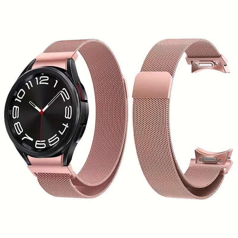 Compatible with Samsung Galaxy Watch 6 Classic Bands 47/43/44/40mm, for  Galaxy Watch 5 Pro Band 45/40/44mm No Gap Band, Business Solid Stainless  Steel