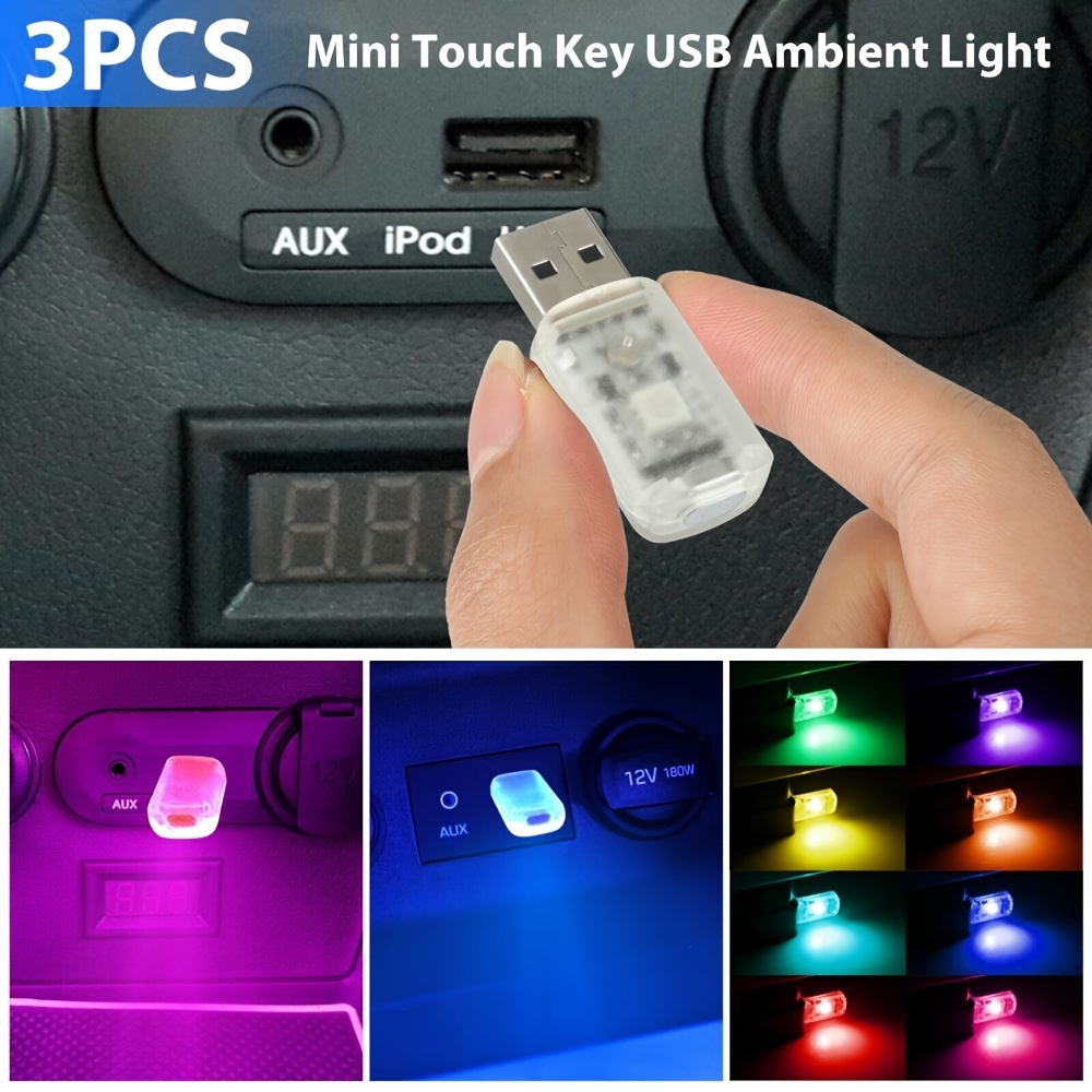 1PCS USB Led Car Interior Atmosphere Light, Night Led Decoration Mini USB  Light Plug-in 5V USB Led Lights for Car Computer Home Office, white