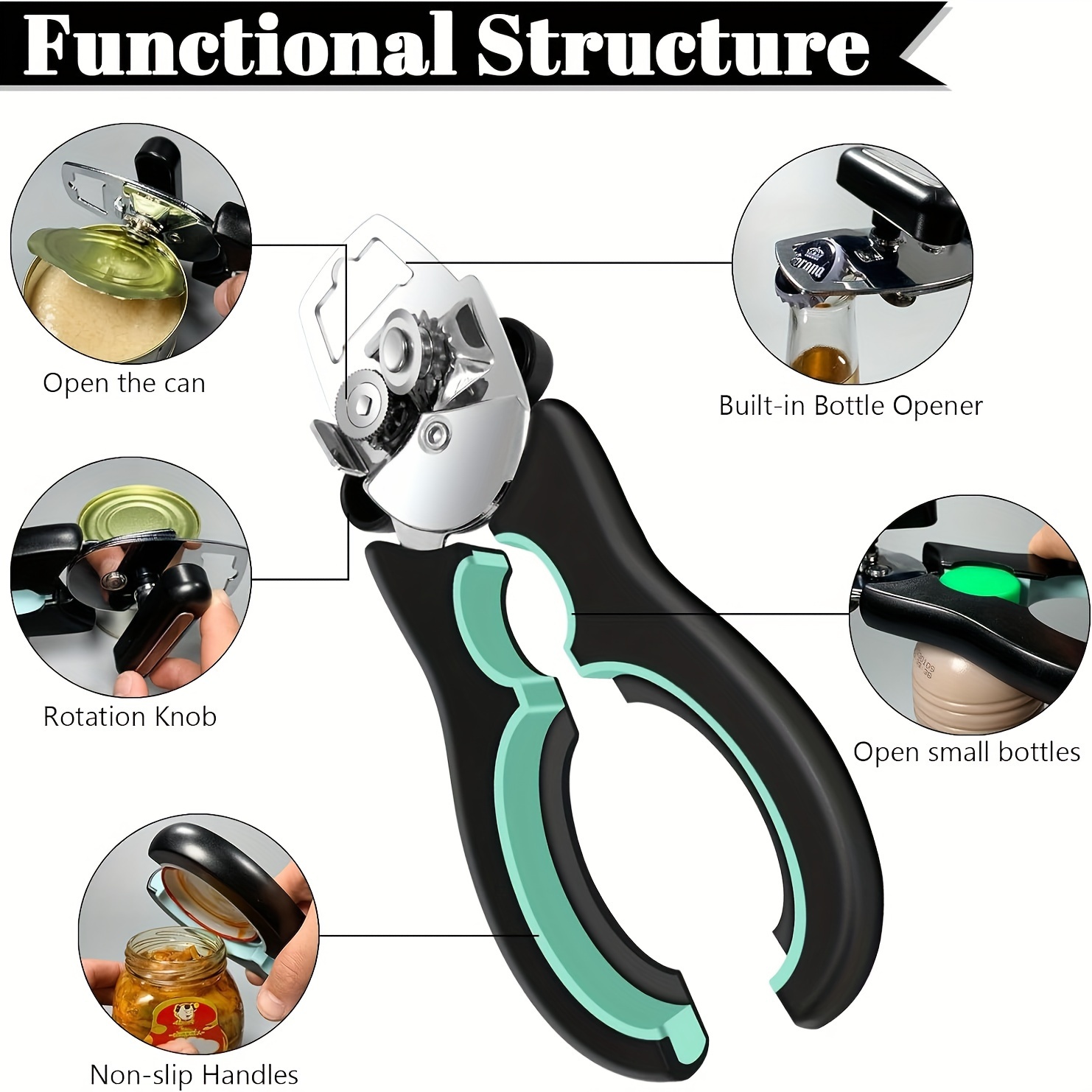 Structure of the manual can opener