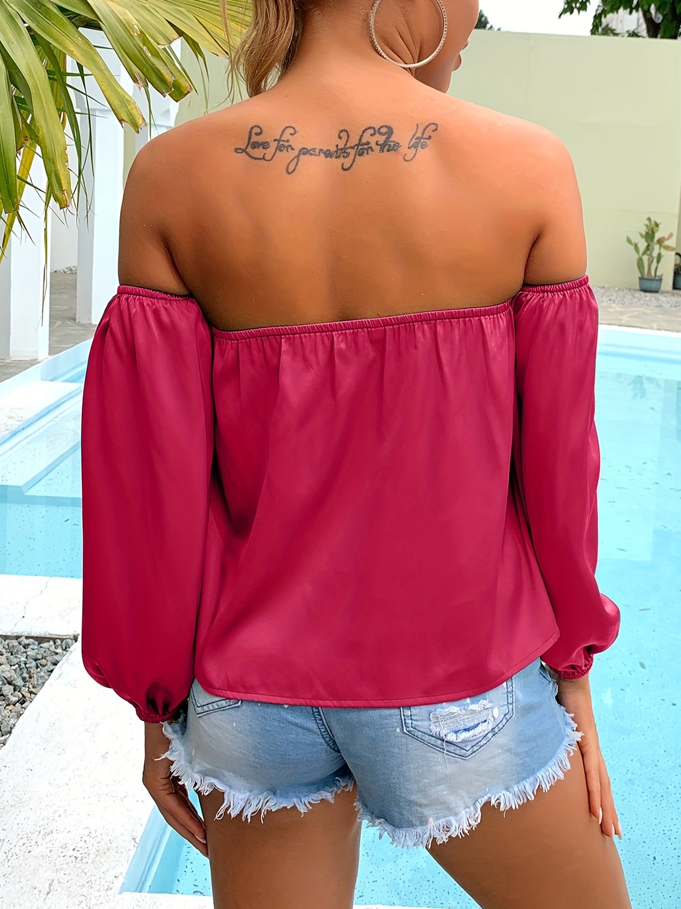 Shoulder Backless Blouse Sexy Long Sleeve Blouse Spring Fall