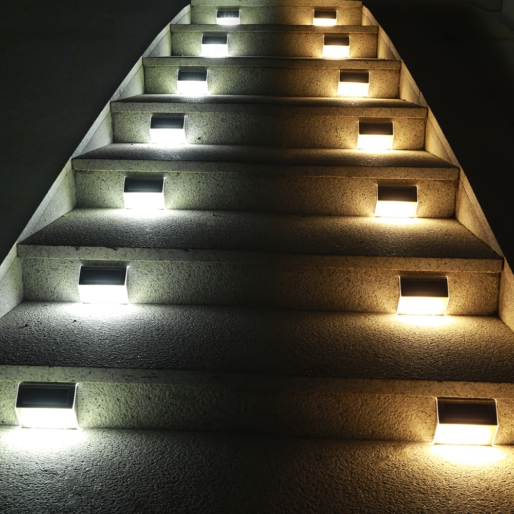 luces LED solares para escaleras al aire libre, luces de pared impermeables  para valla de pasillo de entrada al aire libre, luces LED solares  impermeables para patio, escalón, balaustrada Kuyhfg Sin marca