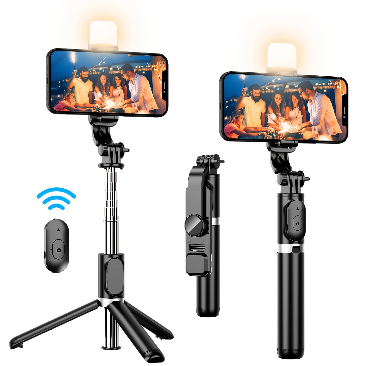 Palo selfie portátil, trípode de mano con control remoto inalámbrico  desmontable y mini trípode para selfie stick para iPhone 13, 12, 11, XR, X,  8, 7