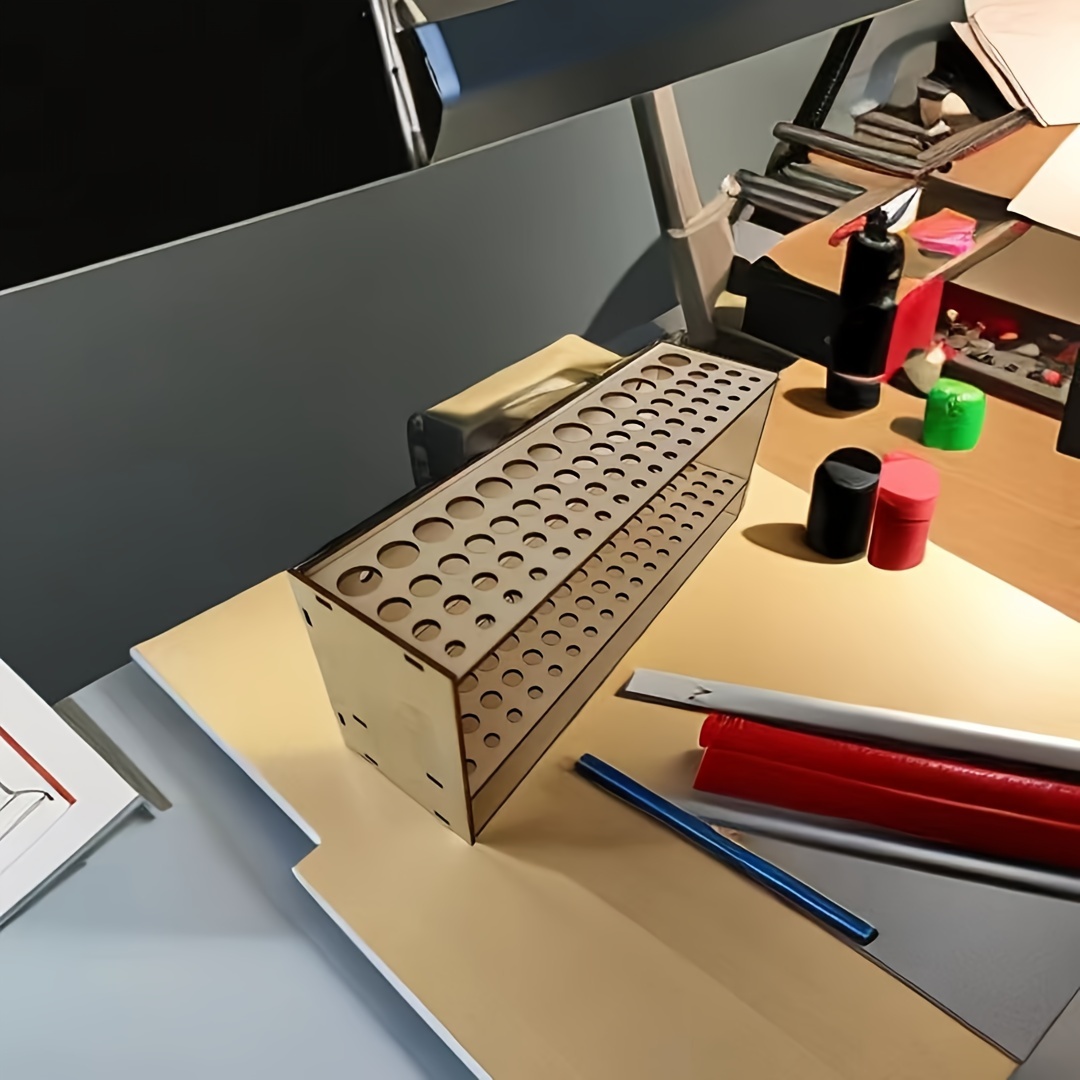 Organizador de bolígrafos de bambú, caja de bolígrafos de escritorio,  soporte giratorio de 360 grados, organizador de escritorio para  rotuladores