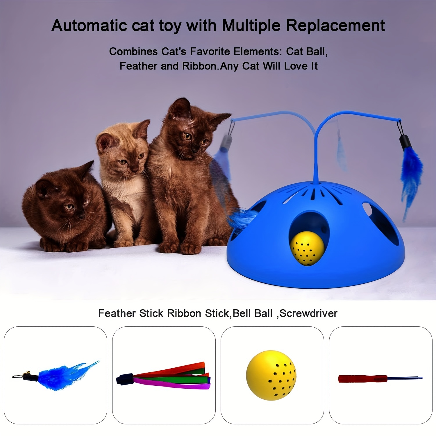 Two Speed Modes For Cat Toys, Three In One Automatic Interactive