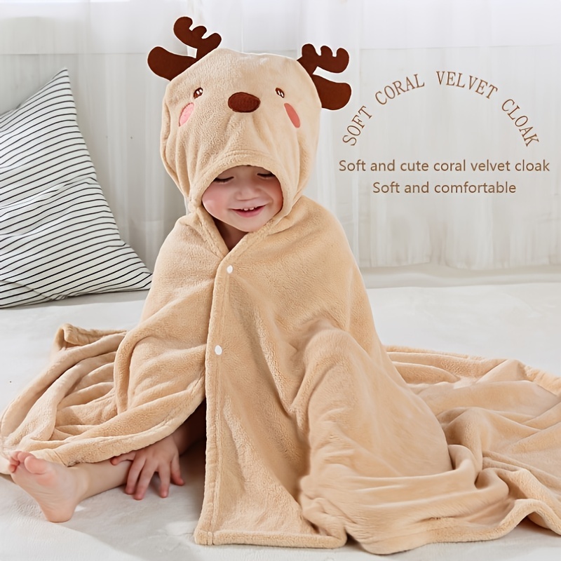 Deer Shaped Baby Bath Towel with Hood, Soft & Absorbent