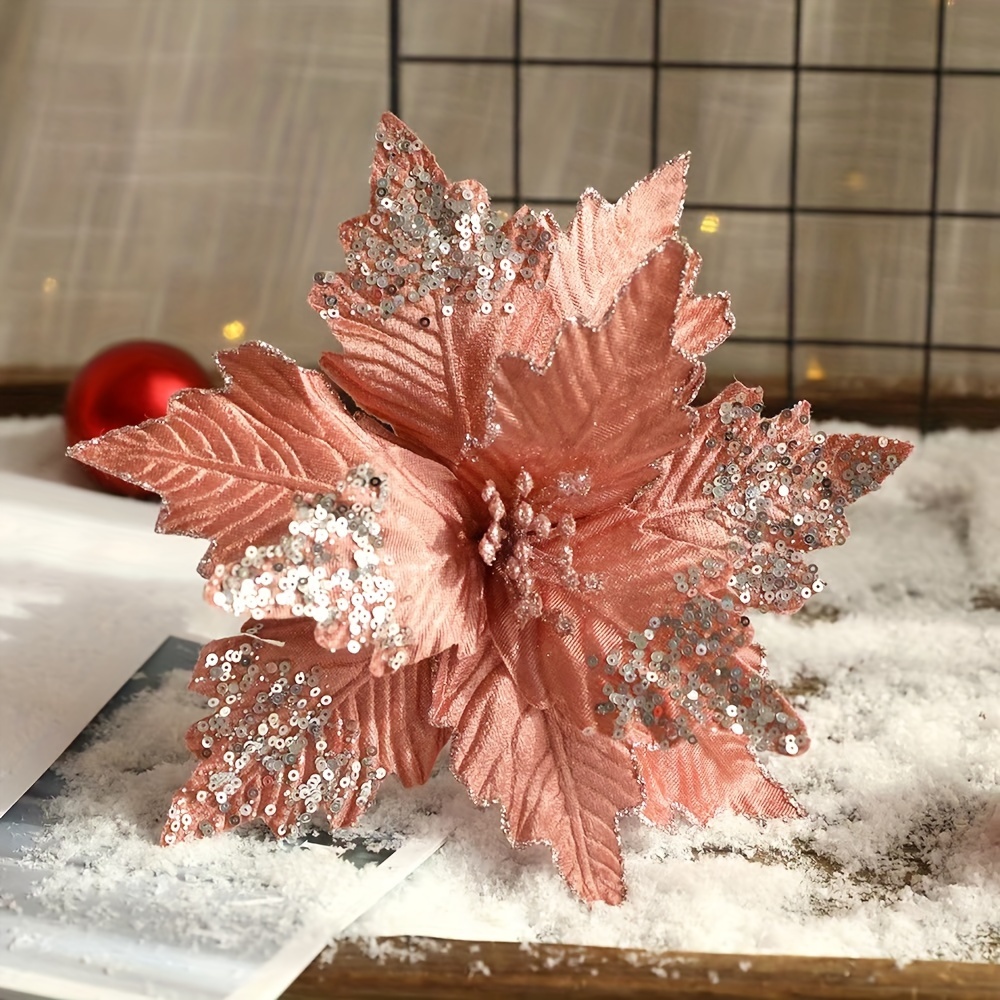 Poinsettias Artificial Christmas Flowers Artificial Wedding - Temu