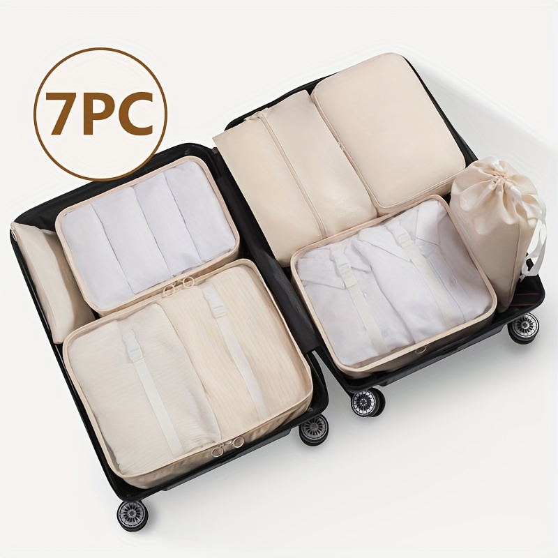 Lot De 6 Pochette Rangement Valise Organisateur Valise De Voyage 3 Packing  Cubes For Travel +