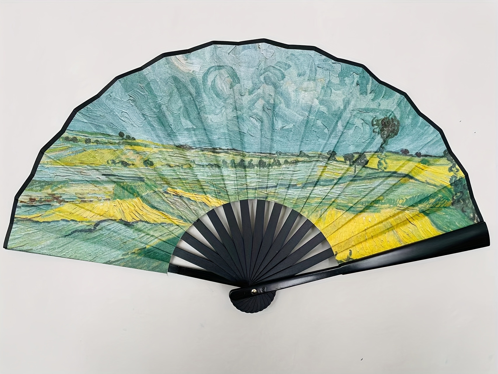 1PC Elegant Printing Hand Fan Landscape Printed Folding Fan Dancing Performance Cheongsam Dressing Accessories details 3