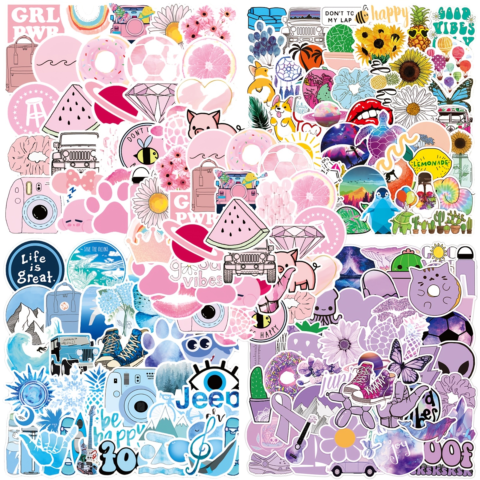 1000 PCS Bulk Stickers for Kids, Cute Water Bottle Stickers, Colorful  Waterproof Vinyl Sticker for Hydroflask Laptop Phone Skateboard, Assorted