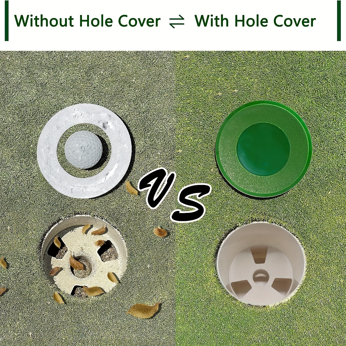 4pcs Golf Cup Cover Golf Hole Putting Green Cup Golf Practice Training Aids  Green Hole Cup for Outdoor Activities