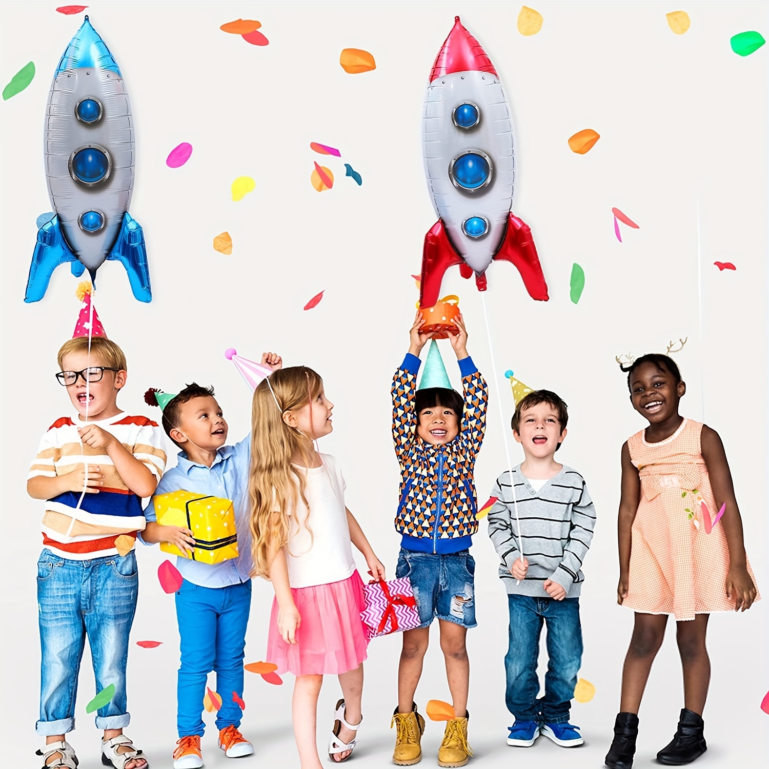 4D Rocket Helium Balloon Outer Space Foil Balloons