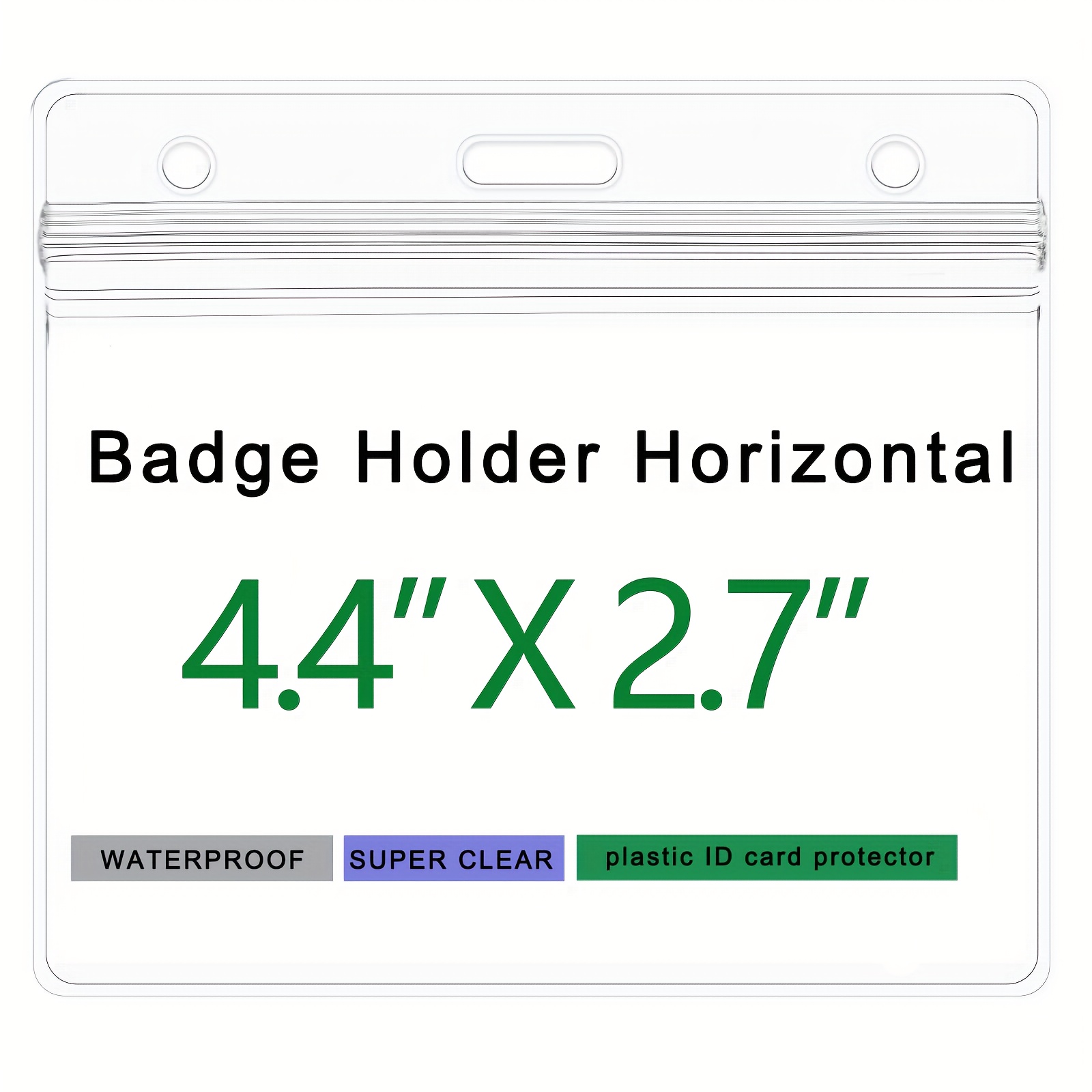 Porte Badge Plastique Horizontal, 16Pcs Porte-nom Avec Clip et