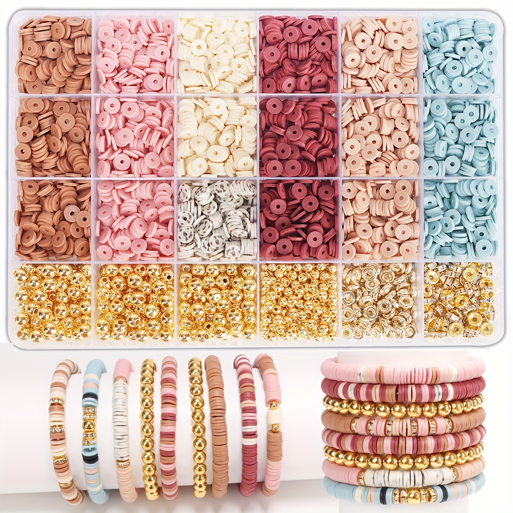 Perle Plate pour Bracelet Kit Bricolage Enfant, Perles pour Bijoux