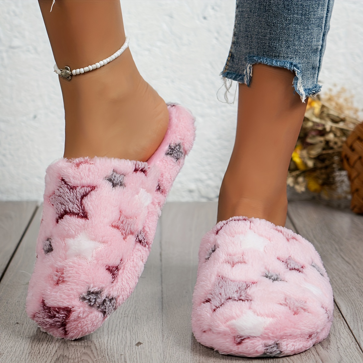Women's Home Slippers - Plush Warm Comfortable Bedroom Slides Couple Style Autumn Winter Warm Women's Slippers Holiday Gift, Women Shoes