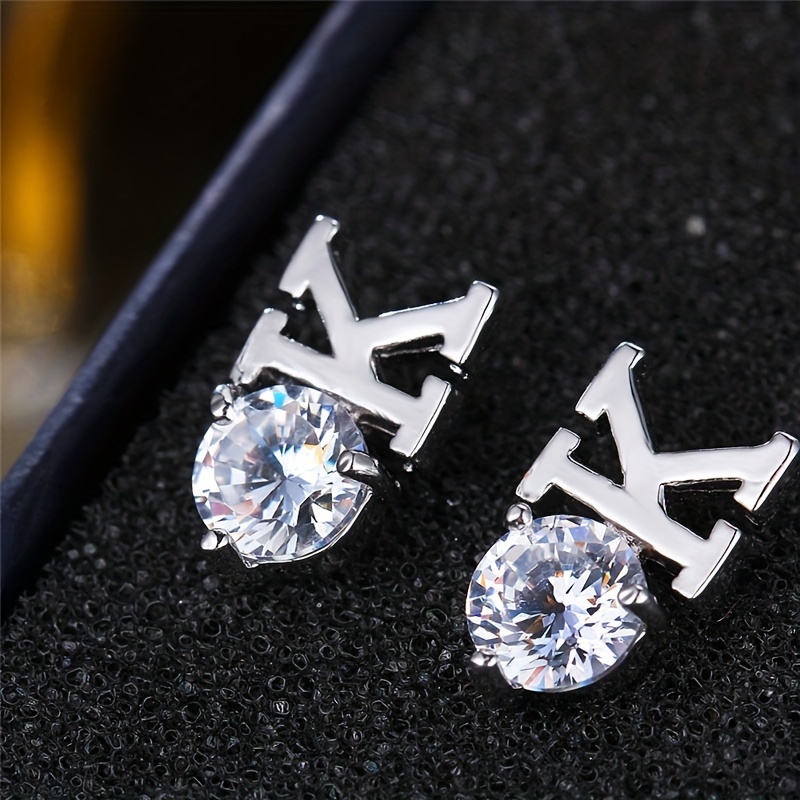 Men's Fashion Zircon Letter ok Earrings, Hip-hop Trendy Punk Style  Earrings Jewelry Gifts For Men - Temu United Arab Emirates