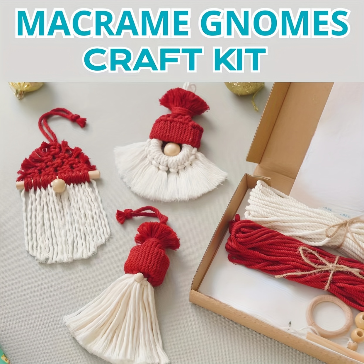 Image of 3pcs Christmas Decoration Ornaments Kit, A Christmas Craft Gift Set, Perfect For Home Decor, Ideal As A Holiday Gift For