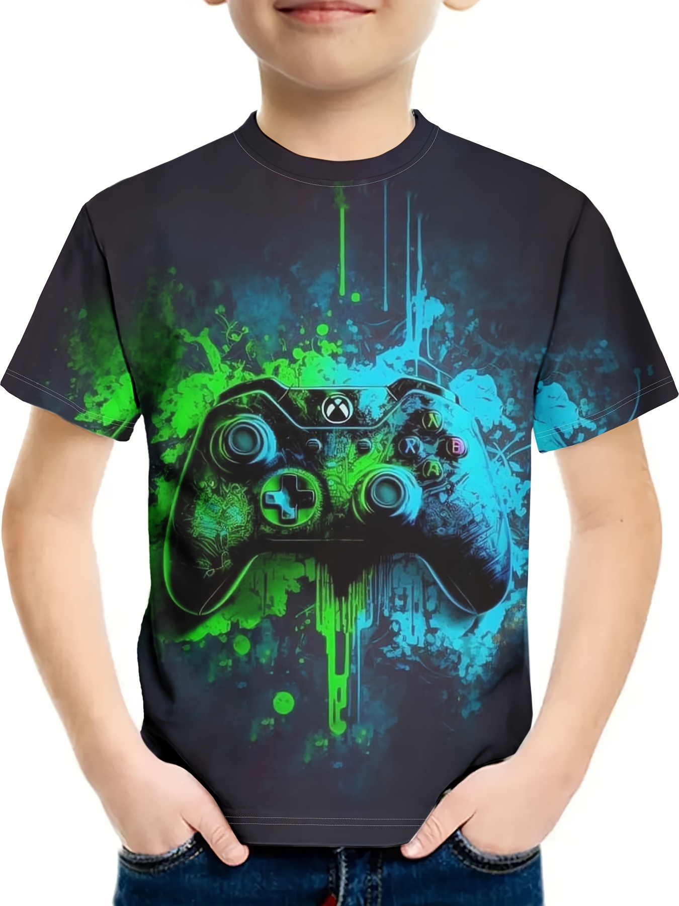 Retro Gamer Camiseta Manga Corta Niños Top Casual Verano - Temu Mexico